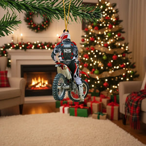 Personalized Motocross Racer Christmas Ornament