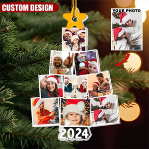 New Release Photo Family-Couple-Pet Tree Christmas - Personalized Acrylic Photo Ornament