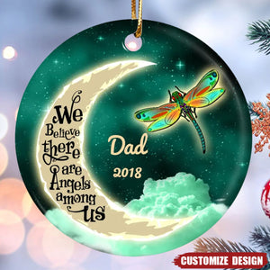 New Release Moon And Dragonflies Memorial - Personalized Ceramic Ornament
