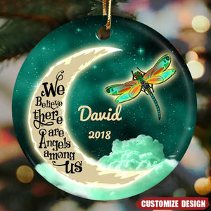 New Release Moon And Dragonflies Memorial - Personalized Ceramic Ornament