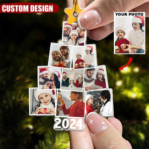 New Release Photo Family-Couple-Pet Tree Christmas - Personalized Acrylic Photo Ornament