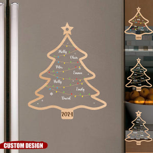 New Release - Wish You A Wonderful Christmas - Personalized Christmas Tree Decal- Gift For Family Members