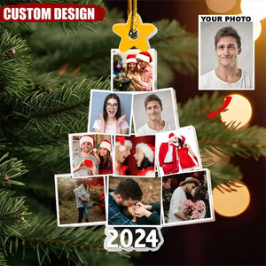New Release Photo Family-Couple-Pet Tree Christmas - Personalized Acrylic Photo Ornament