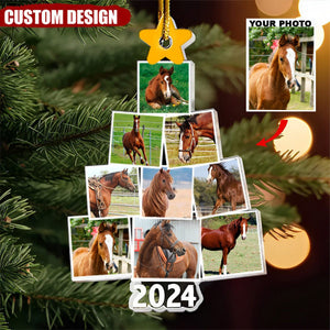 New Release Photo Family-Couple-Pet Tree Christmas - Personalized Acrylic Photo Ornament
