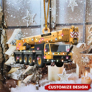 Personalized Crane Vehicles Ornament, Heavy Equipment Operator Ornament New Release