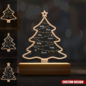 New Release - Wish You A Wonderful Christmas - Personalized Acrylic LED Night Light - Gift For Family Members
