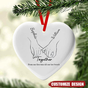 From our first kiss till our last breath -  Personalized Ceramic Ornament - New Release