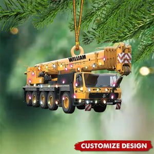 Personalized Crane Vehicles Ornament, Heavy Equipment Operator Ornament New Release