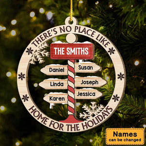 Personalized Home for the Holidays North Pole Wood Circle Ornament - New Release