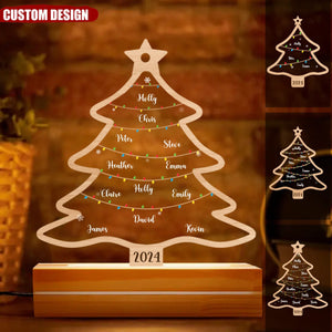 New Release - Wish You A Wonderful Christmas - Personalized Acrylic LED Night Light - Gift For Family Members