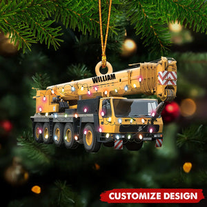 Personalized Crane Vehicles Ornament, Heavy Equipment Operator Ornament New Release
