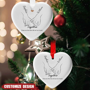 From our first kiss till our last breath -  Personalized Ceramic Ornament - New Release