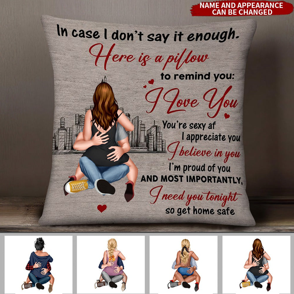 Romantic Couple Hugging I Need You Tonight Personalized Pillow