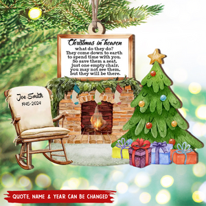 New Release - Christmas In Heaven - Personalized Memorial Wooden Ornament