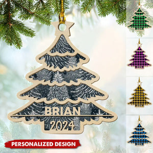 New Release Family Name Christmas Tree-Personalized Wood Ornament