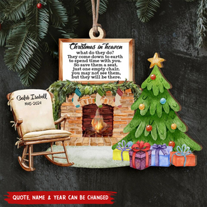 New Release - Christmas In Heaven - Personalized Memorial Wooden Ornament
