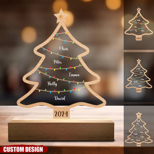 New Release - Wish You A Wonderful Christmas - Personalized Acrylic LED Night Light - Gift For Family Members