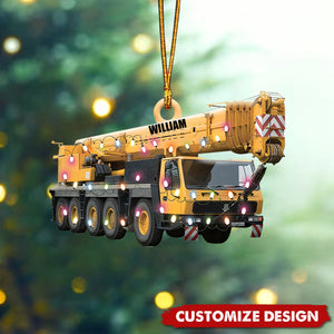 Personalized Crane Vehicles Ornament, Heavy Equipment Operator Ornament New Release
