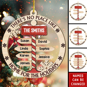 Personalized Home for the Holidays North Pole Wood Circle Ornament - New Release