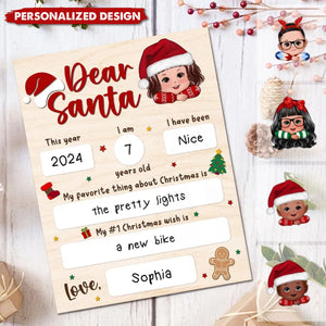 New Release Dear Santa Wishlist From Kid Christmas-Personalized Board Sign-Christmas Gift For Son, Daughter