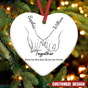 From our first kiss till our last breath -  Personalized Ceramic Ornament - New Release