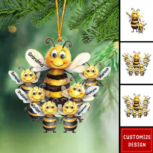 Personalized Nana/Mama Bee With Little Kids Christmas Ornament - Gift For Mom, Grandma - New Release