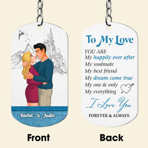 To My Love, Personalized Stainless Steel Keychain for Couple