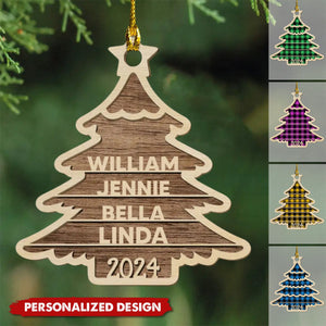 New Release Family Name Christmas Tree-Personalized Wood Ornament