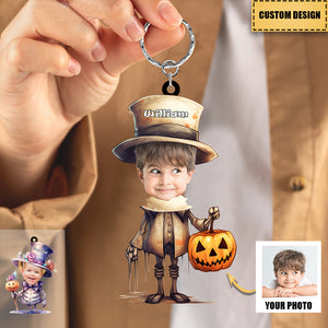 Image Upload Personalized Halloween Ornaments & Keychain - Best Gift for Kids