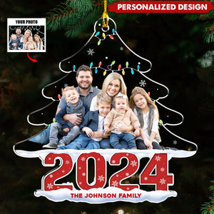 New Release Family Photo Christmas Tree - Personalized Custom Acrylic Ornament