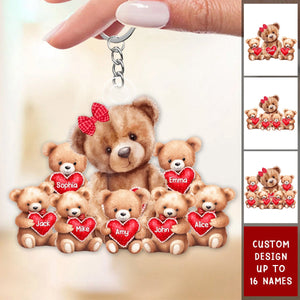 Grandma/ Mama Bear With Little Bear Kids Personalized Acrylic Keychain