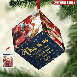 New Release Custom Photo Every Christmas, I Wrap My Family In Love! - Family Personalized Wooden Cube Ornament - Christmas Gift For Family Members
