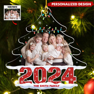 New Release Family Photo Christmas Tree - Personalized Custom Acrylic Ornament