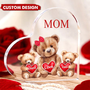 Mama Bear With Little Kids - Personalized Acrylic Plaque Mother's Day Gift