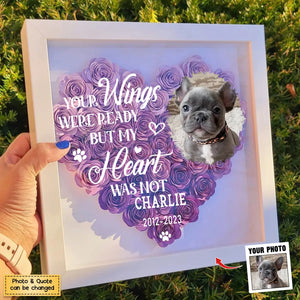 Once By My Heart - Personalized Memorial Flower Shadow Box, Sympathy Gifts For Loss Of Pets