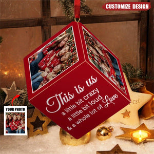New Release Custom Photo Every Christmas, I Wrap My Family In Love! - Family Personalized Wooden Cube Ornament - Christmas Gift For Family Members