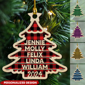 New Release Family Name Christmas Tree-Personalized Wood Ornament