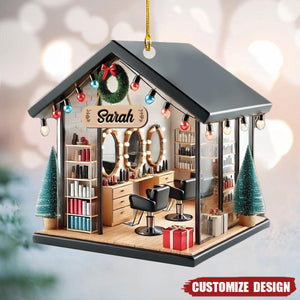 New Release Personalized Hair Salon Acrylic Ornament Gift For Hairdresser