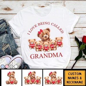 Grandma Bear With Cute Little Kids Personalized T-shirt