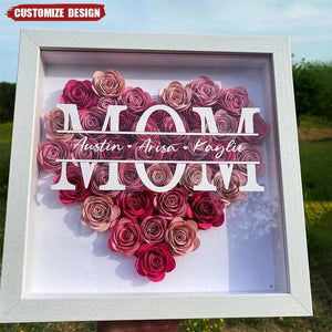 Personalized Mom/Nana Flower Shadow Box With Name