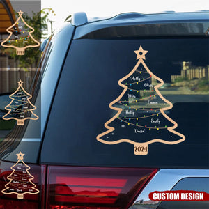 New Release - Wish You A Wonderful Christmas - Personalized Christmas Tree Decal- Gift For Family Members