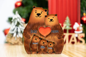 Personalized Bear Family Acrylic Art Puzzle, Gift For Family