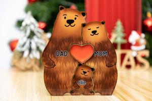 Personalized Bear Family Acrylic Art Puzzle, Gift For Family