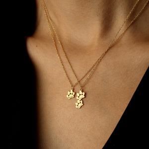 Paw Print Name Necklace, Personalized Tiny Dog Paw Necklace, Minimalist Paw Necklace, Animal Necklace, Pet Necklace, Christmas Gift
