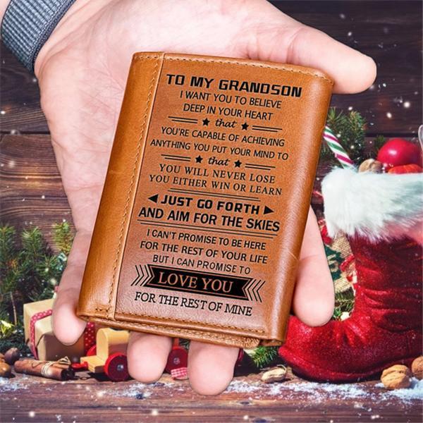 To My GrandSon - Genuine Premium Leather Wallet