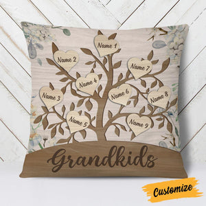 Personalized Mom Grandma Family Tree Pillow