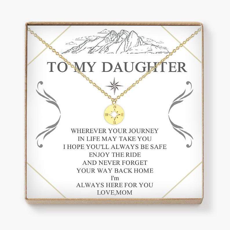 MOM To Daughter Compass Necklace - Enjoy Your Ride