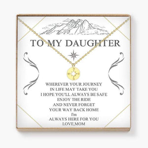 MOM To Daughter Compass Necklace - Enjoy Your Ride