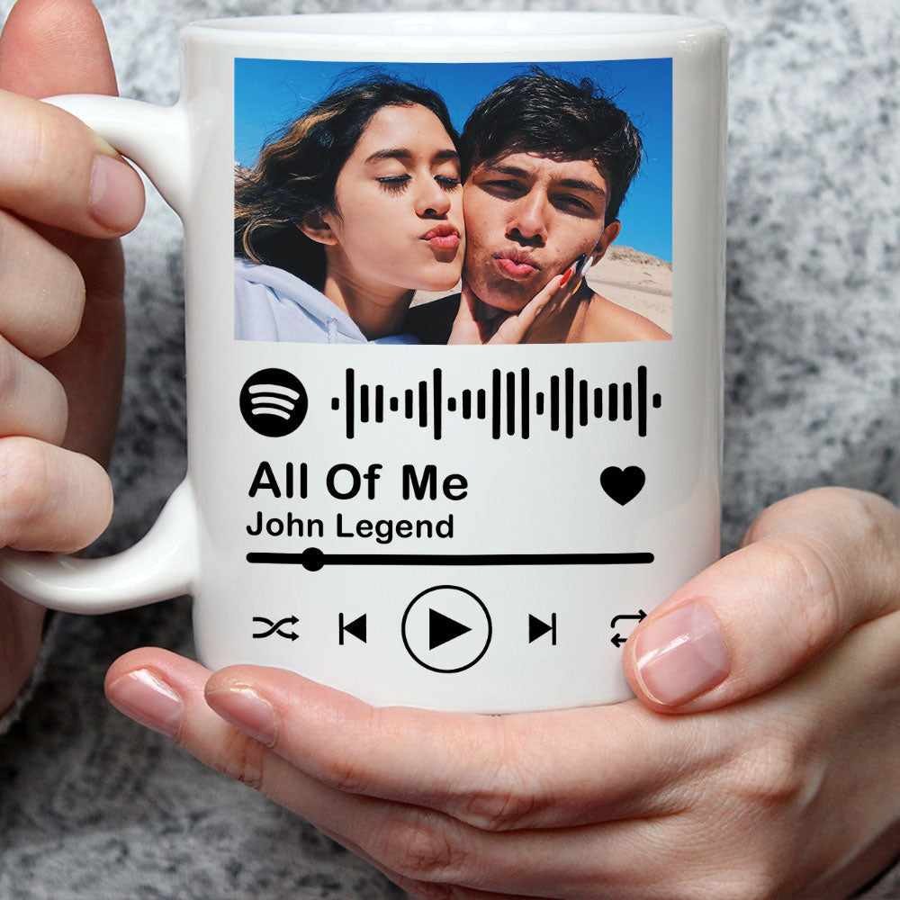 Custom Personalized coffee mugs - Couple's Friend's Favorite Song