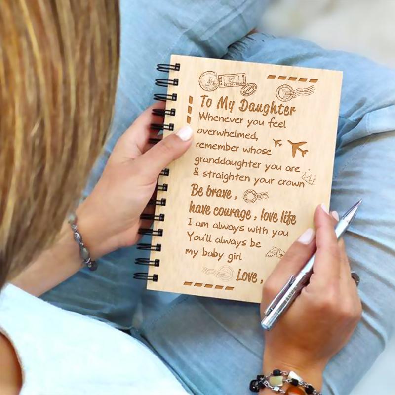Dad To Daughter - Straighten Your Crown - Wooden Journal